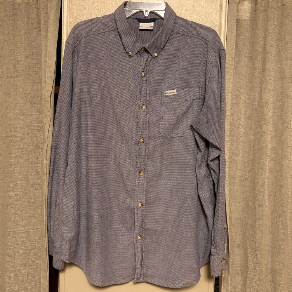 Columbia Long Sleeve Casual Button Down Shirt | L | Blue